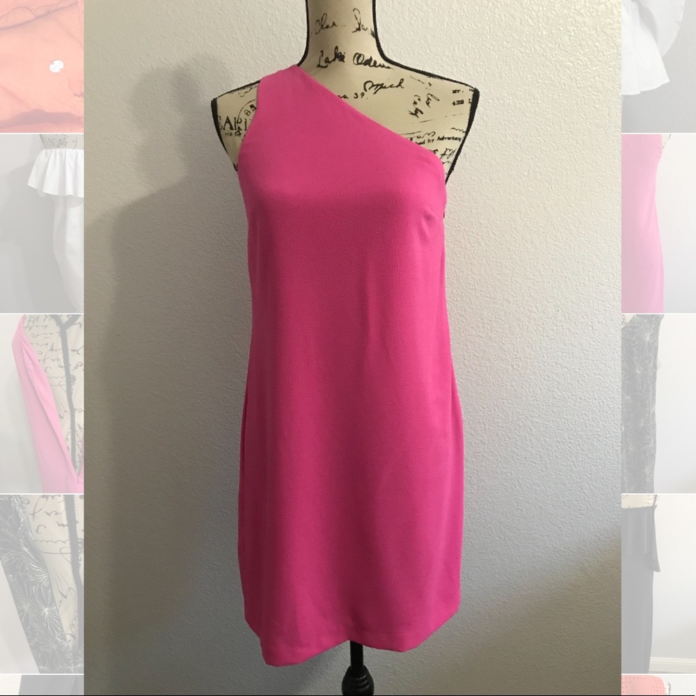 Charles Henry one shoulder shift dress